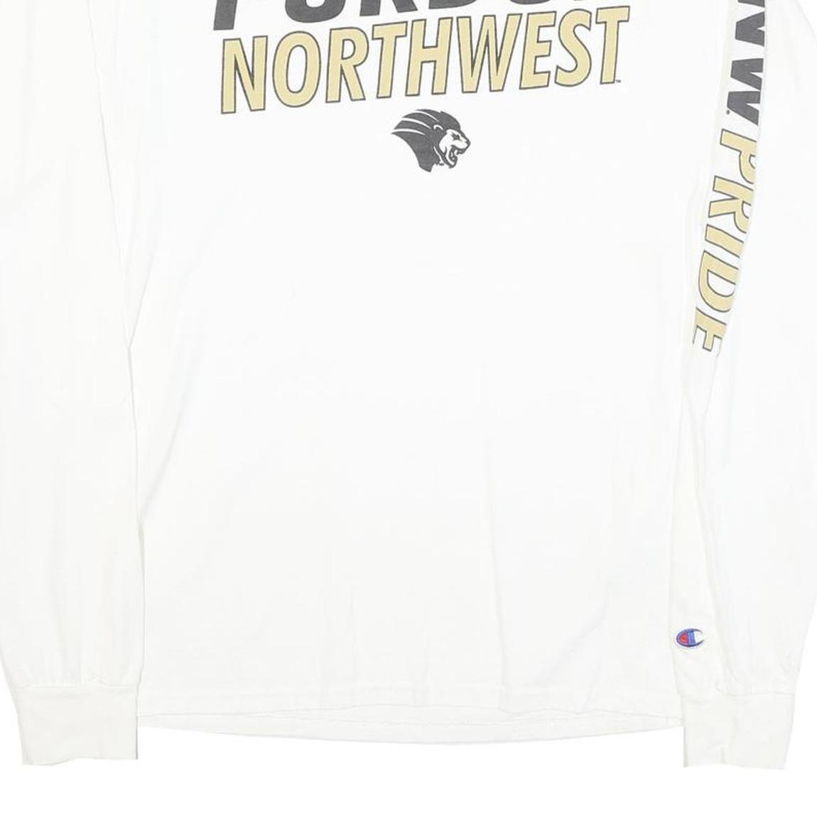 CHAMPION Mens White Purdue Northwest Long Sleeve Crew Neck T-Shirt M