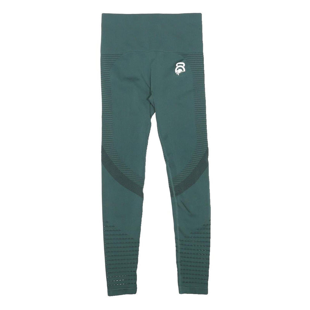 Womens Green & Dark Teal Leggings Slim Tapered S W24 L24 Polyester Blend