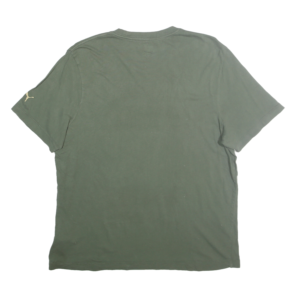 PUMA Mens Green Camouflage Graphic T-Shirt XL Short Sleeve Crew Neck Casual