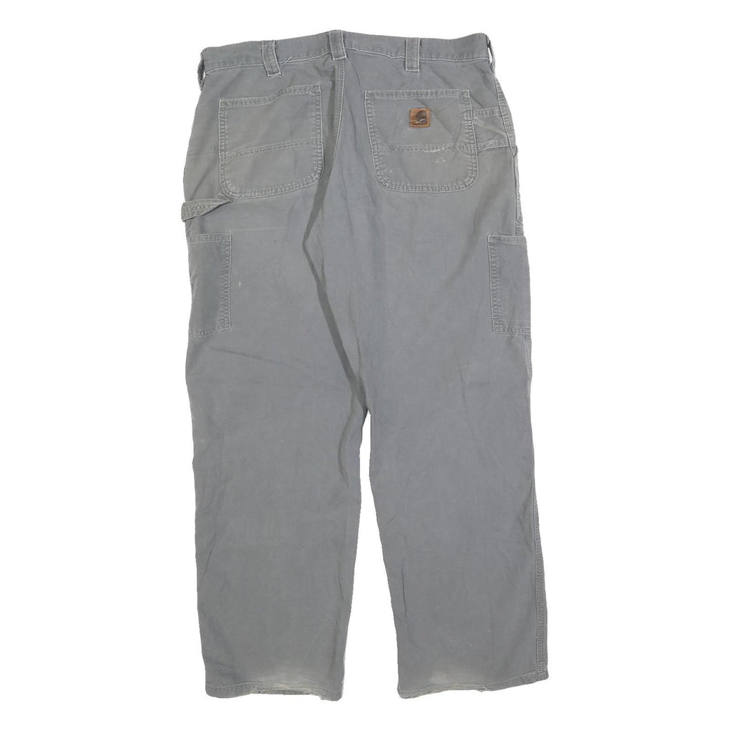 CARHARTT Mens Cotton Blend Grey Regular Fit Straight Leg Trousers W36 L32