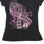 CHASE AUTHENTICS Womens Black Jimmie Johnson Graphic T-Shirt L V-Neck Cotton