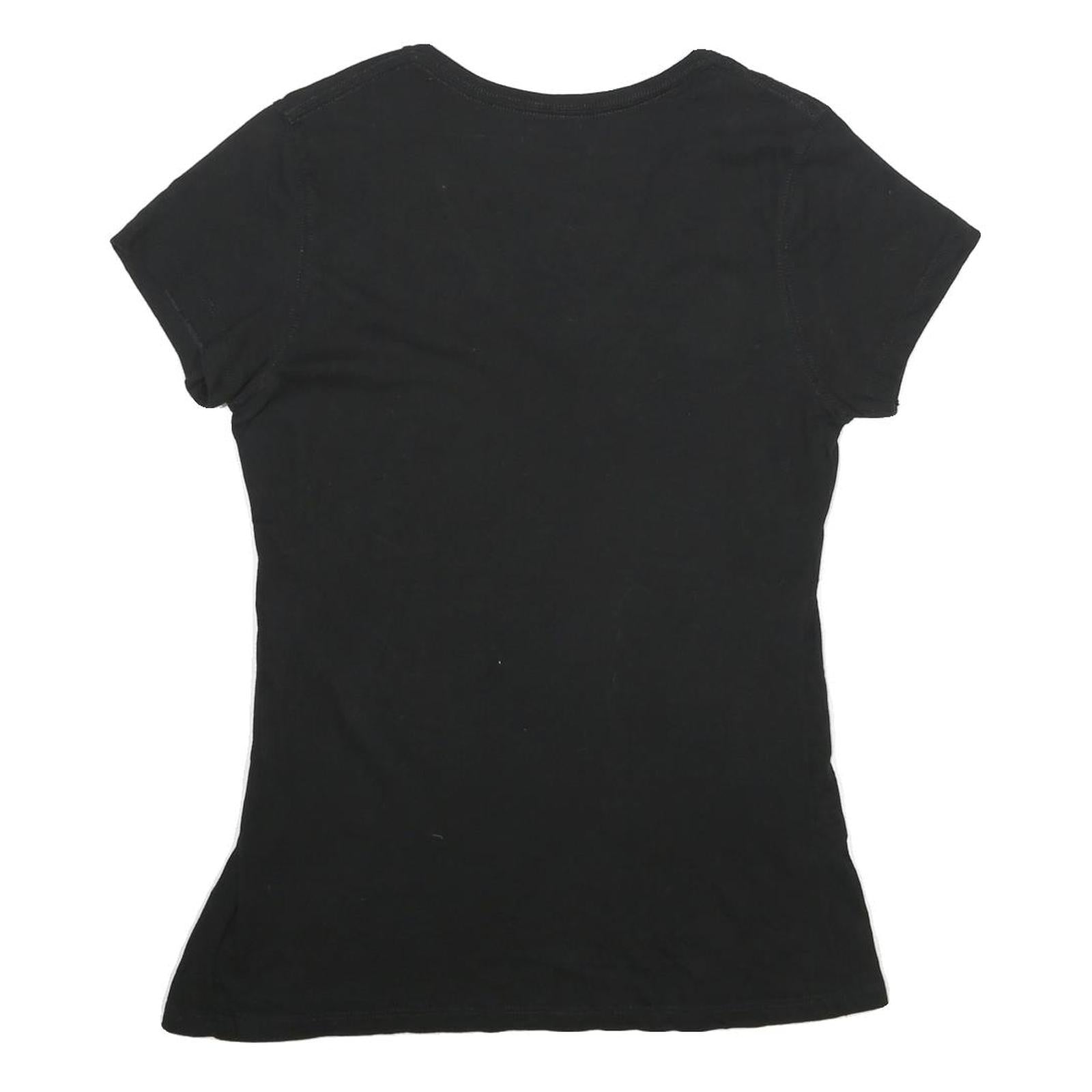 CHASE AUTHENTICS Womens Black Jimmie Johnson Graphic T-Shirt L V-Neck Cotton