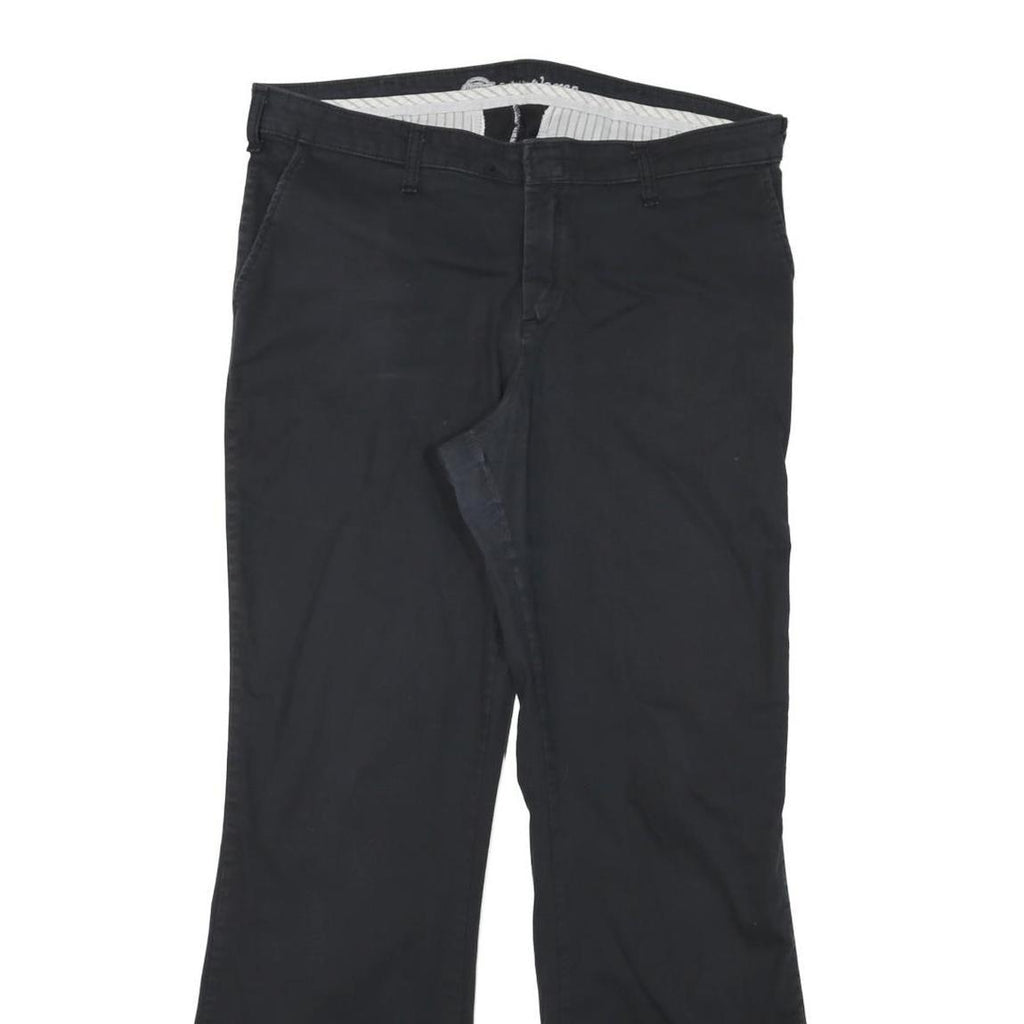 DICKIES Womens Cotton Blend Black Regular Bootcut Trousers W34 L30 Casual