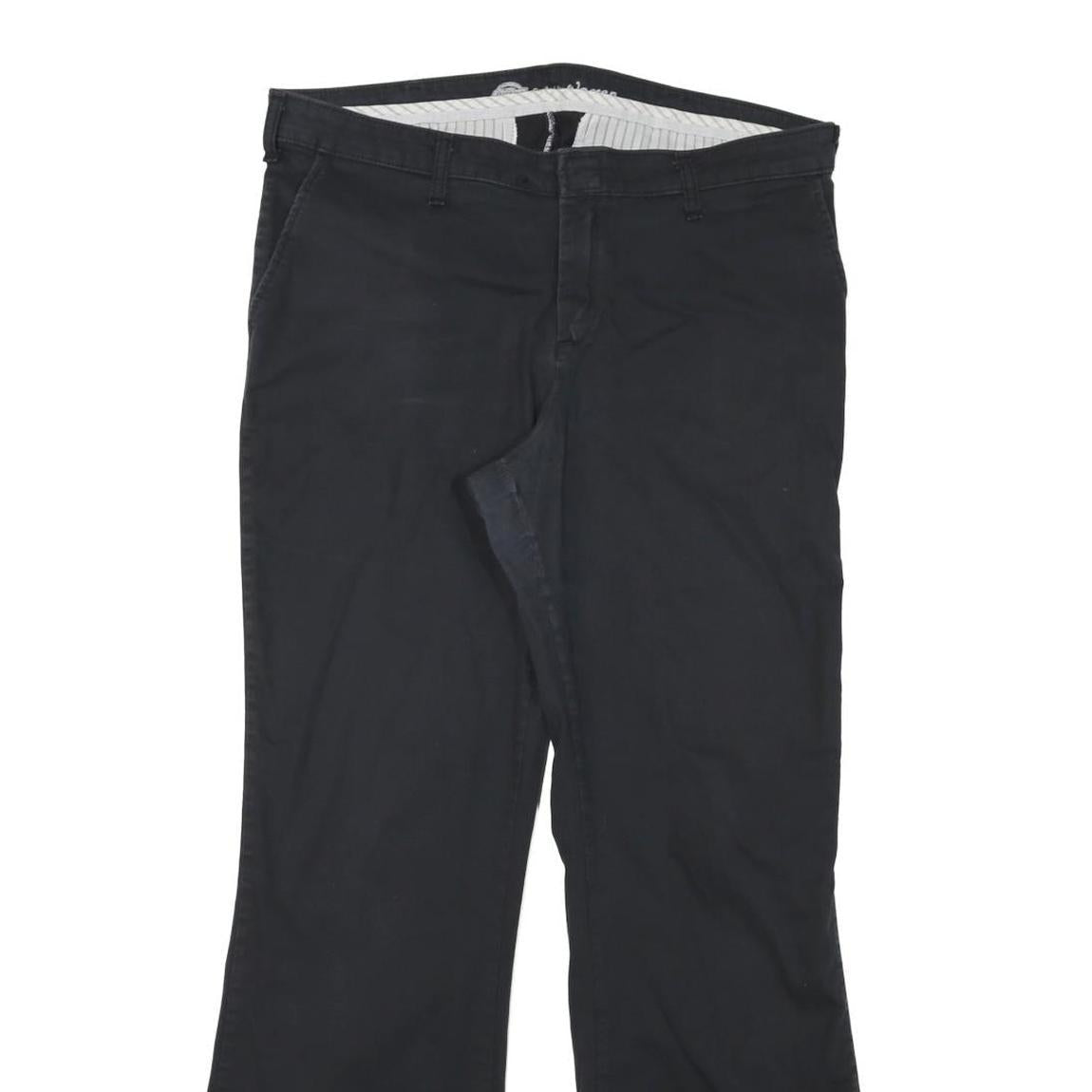 DICKIES Womens Cotton Blend Black Regular Bootcut Trousers W34 L30 Casual