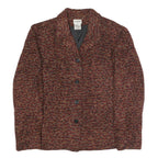 LIZ BAKER Womens Brown & Red Plaid Blazer Jacket UK 14 Polyester Blend Button