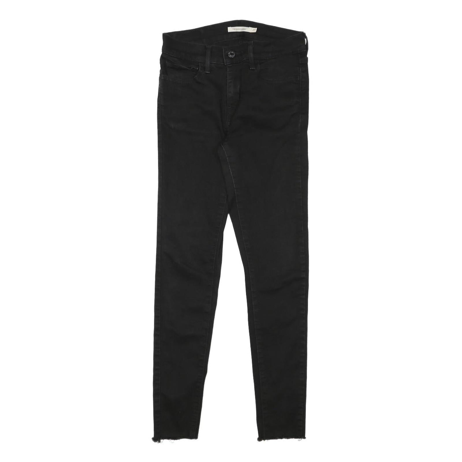 LEVI'S Mens Black Slim Slim Skinny Denim W24 L26 Raw Cotton Blend Jeans
