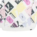 PUMA Womens White & Pastel Logo Print Crew Neck Sweatshirt XS Casual Activewear