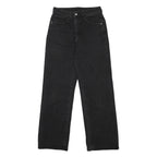 Womens Black Relaxed Straight Denim Jeans W28 L29 Cotton Blend Zip Casual