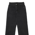 Womens Black Relaxed Straight Denim Jeans W28 L29 Cotton Blend Zip Casual