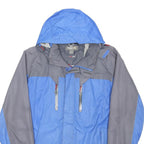 REGATTA Mens Blue & Grey Outdoor Jacket L Polyester Blend Zip Hooded Waterproof
