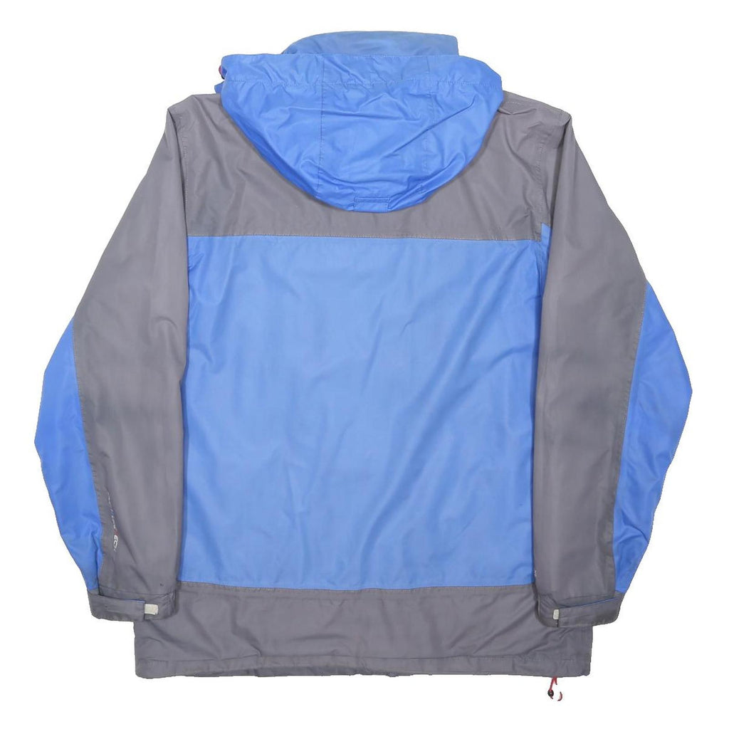 REGATTA Mens Blue & Grey Outdoor Jacket L Polyester Blend Zip Hooded Waterproof