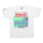 SCREEN STARS BEST Mens White Hurricane Tracking T-Shirt L Short Sleeve Crew Neck