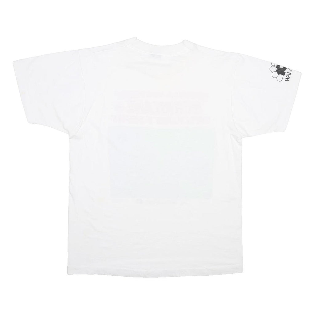 SCREEN STARS BEST Mens White Hurricane Tracking T-Shirt L Short Sleeve Crew Neck