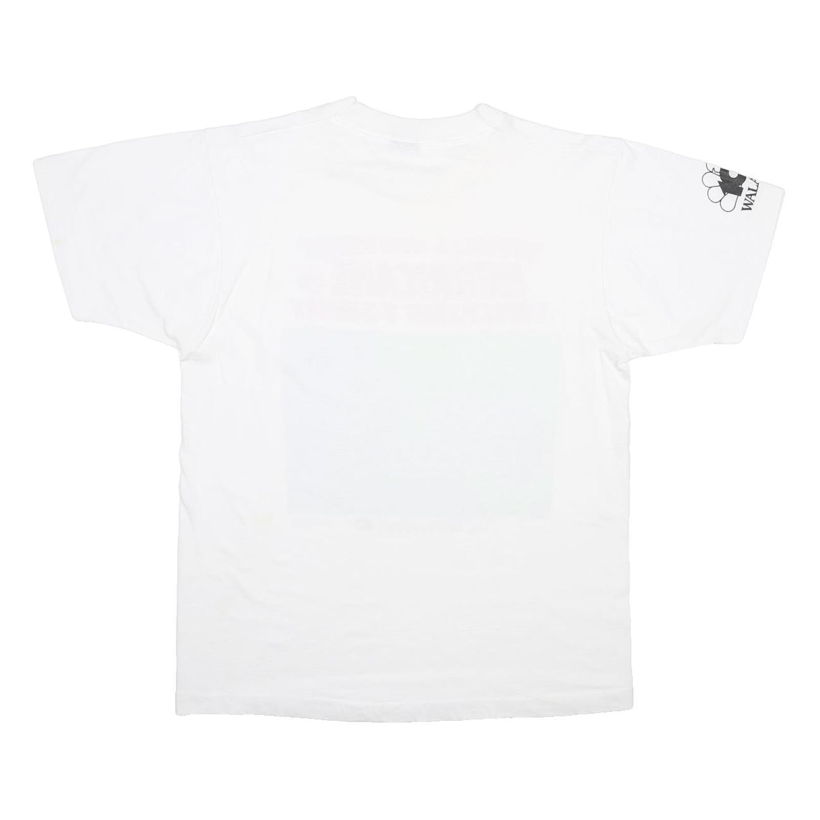 SCREEN STARS BEST Mens White Hurricane Tracking T-Shirt L Short Sleeve Crew Neck