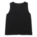 MASSIMO DUTTI Womens Black Basic Sleeveless V-Neck Top L Elegant Work Casual