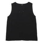 MASSIMO DUTTI Womens Black Basic Sleeveless V-Neck Top L Elegant Work Casual