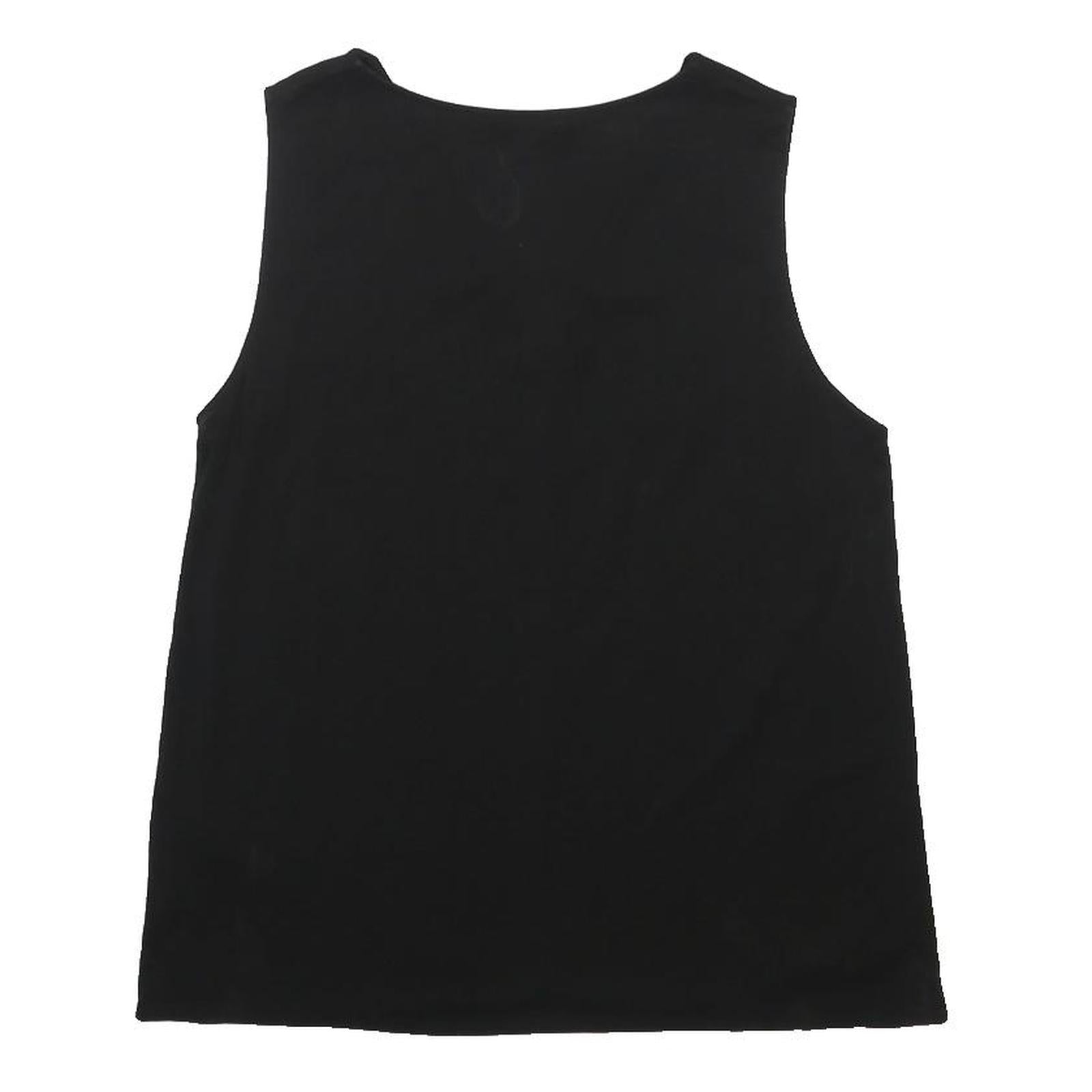MASSIMO DUTTI Womens Black Basic Sleeveless V-Neck Top L Elegant Work Casual