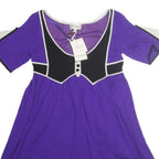 TEMPERLEY LONDON Womens Purple & Black Cotton Blend Day Dress Sleeved M Stylish