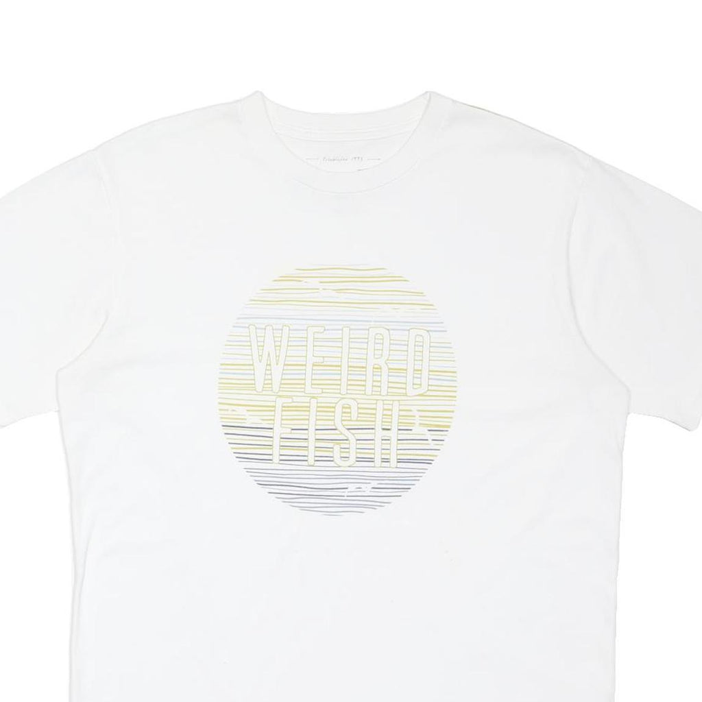 WEIRD FISH Mens White Graphic T-Shirt M Short Sleeve Crew Neck Cotton Blend