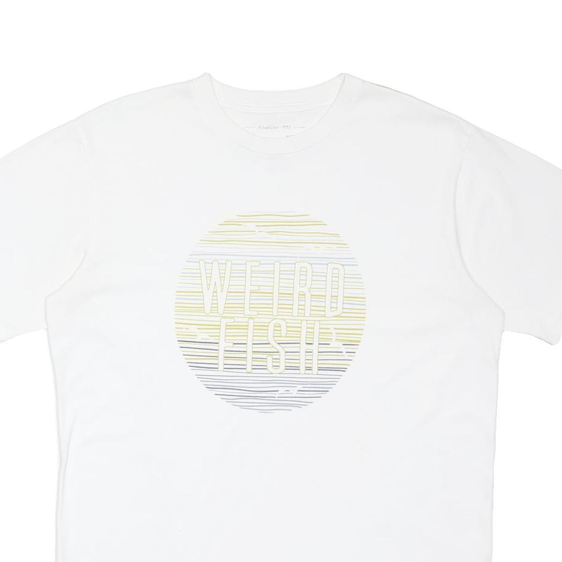 WEIRD FISH Mens White Graphic T-Shirt M Short Sleeve Crew Neck Cotton Blend