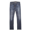 NUDIE JEANS Mens Slim Blue Denim Light Zip W32 L34 Faded Contrast Stitching