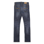 NUDIE JEANS Mens Slim Blue Denim Light Zip W32 L34 Faded Contrast Stitching