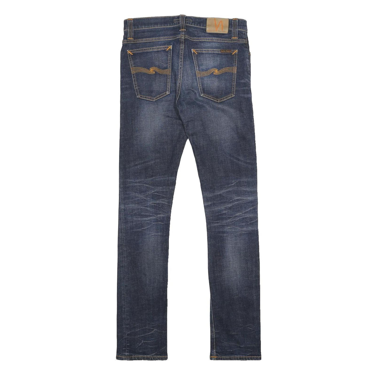NUDIE JEANS Mens Slim Blue Denim Light Zip W32 L34 Faded Contrast Stitching
