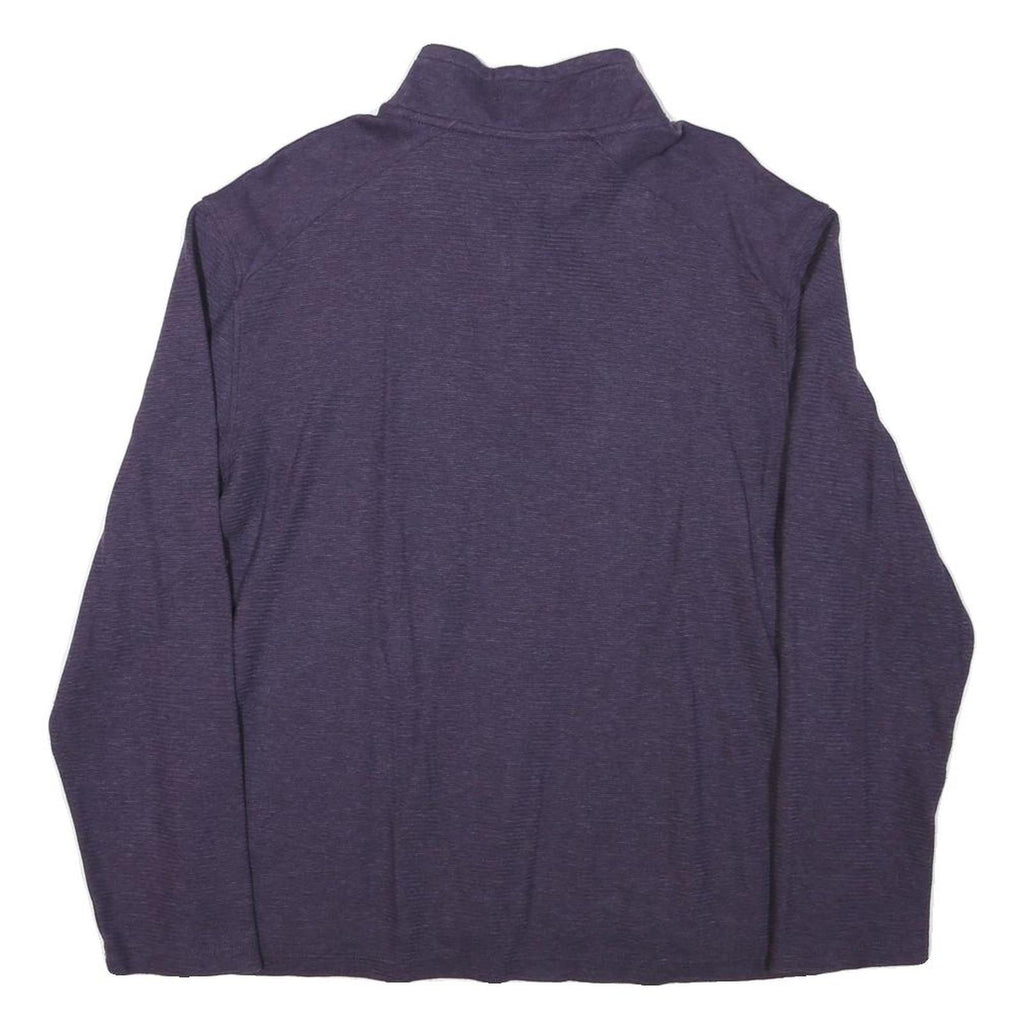 CALVIN KLEIN Mens Purple Jumper Pullover Plain Crew Neck Basic Knit L Cotton