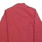 Womens Red & Cream Button Cotton Blend Jacket L Plain Stylish Lightweight