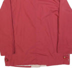 Womens Red & Cream Button Cotton Blend Jacket L Plain Stylish Lightweight