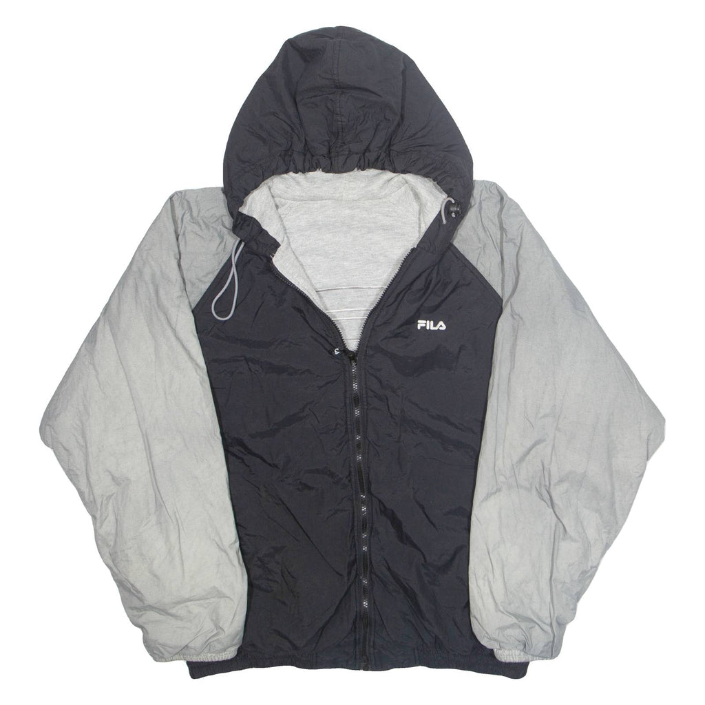 FILA Mens Rain Jacket Black Hooded XL