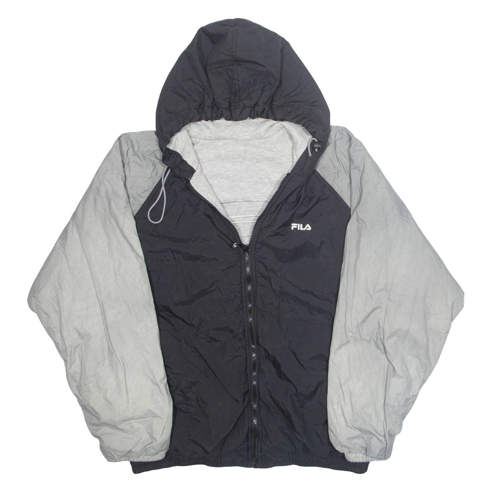 FILA Mens Rain Jacket Black Hooded XL