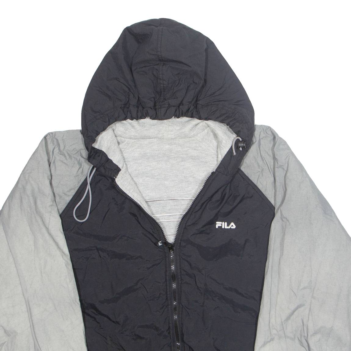 FILA Mens Rain Jacket Black Hooded XL