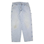 CARHARTT Mens Jeans Blue Relaxed Straight Denim Light W33 L32 Workwear
