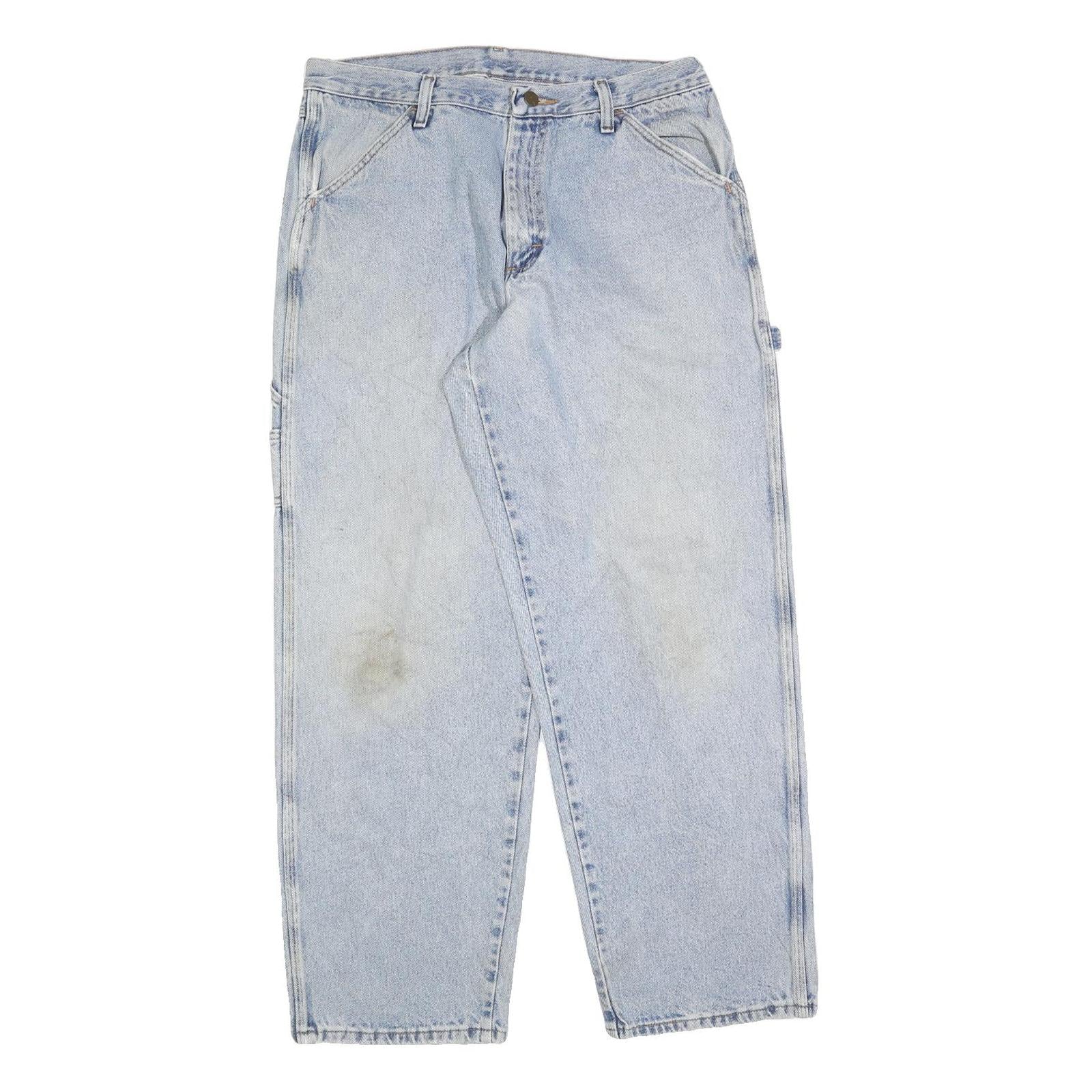 CARHARTT Mens Jeans Blue Relaxed Straight Denim Light W33 L32 Workwear