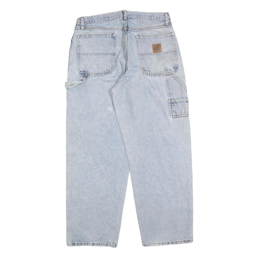 CARHARTT Mens Jeans Blue Relaxed Straight Denim Light W33 L32 Workwear