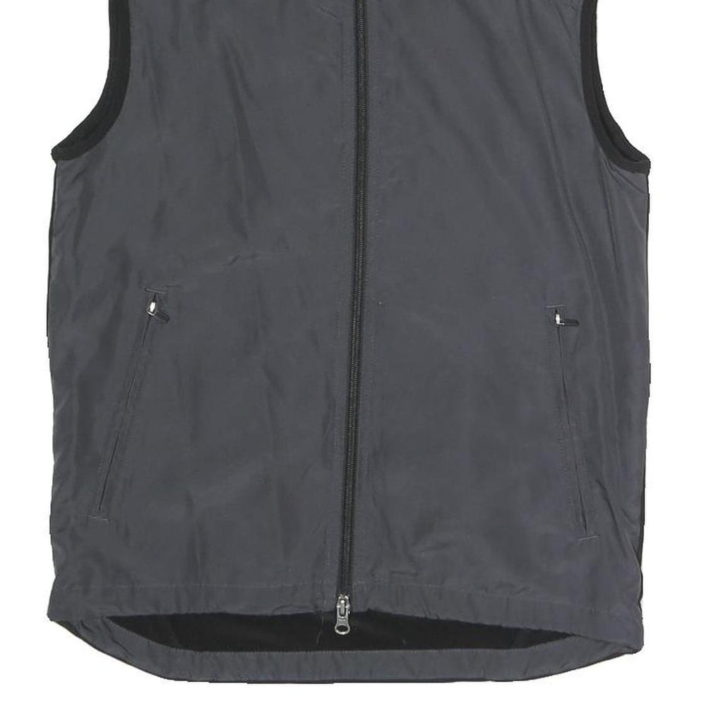 H&M Mens Black & Grey Sleeveless Zip Jacket S Polyester Blend Outdoor Vest