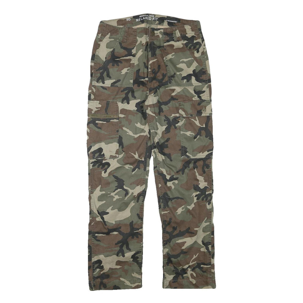 CLOCKHOUSE Mens Cotton Blend Cargo Camouflage Relaxed Tapered Trousers W30 L29