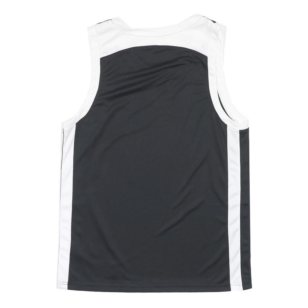 NIKE Mens Black & White Sleeveless V-Neck T-Shirt L Polyester Sports Jersey
