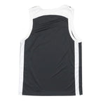 NIKE Mens Black & White Sleeveless V-Neck T-Shirt L Polyester Sports Jersey