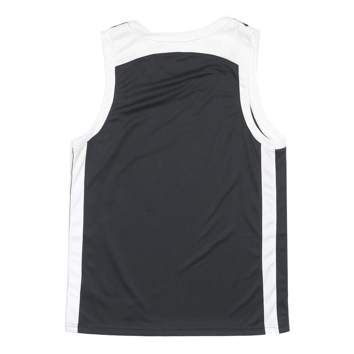 NIKE Mens Black & White Sleeveless V-Neck T-Shirt L Polyester Sports Jersey