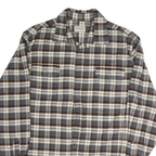 JACHS Mens Grey & Brown Checked Cotton Shirt L Button Closure Long Sleeve Casual