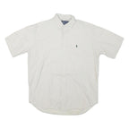 RALPH LAUREN Mens White Short Sleeve Button Down Collar Shirt M Classic Polo