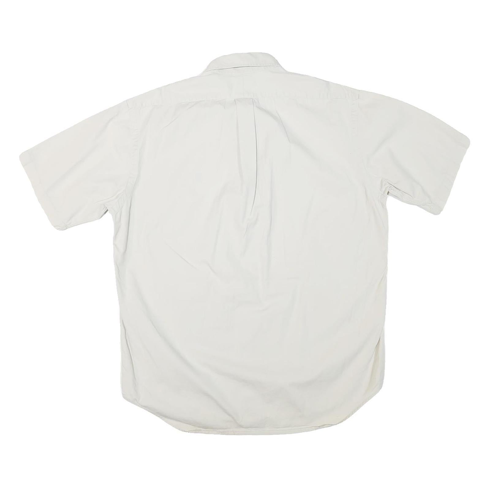 RALPH LAUREN Mens White Short Sleeve Button Down Collar Shirt M Classic Polo