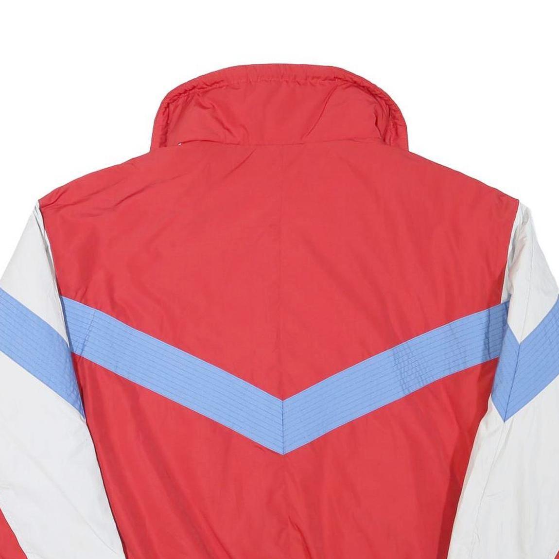 GOLDEN TEAM Mens Red White & Blue Jacket L Polyester Blend Plain Zip Sportswear