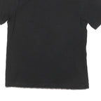 GUESS Mens Black Cotton Blend Graphic T-Shirt M Short Sleeve Henley Neck Casual