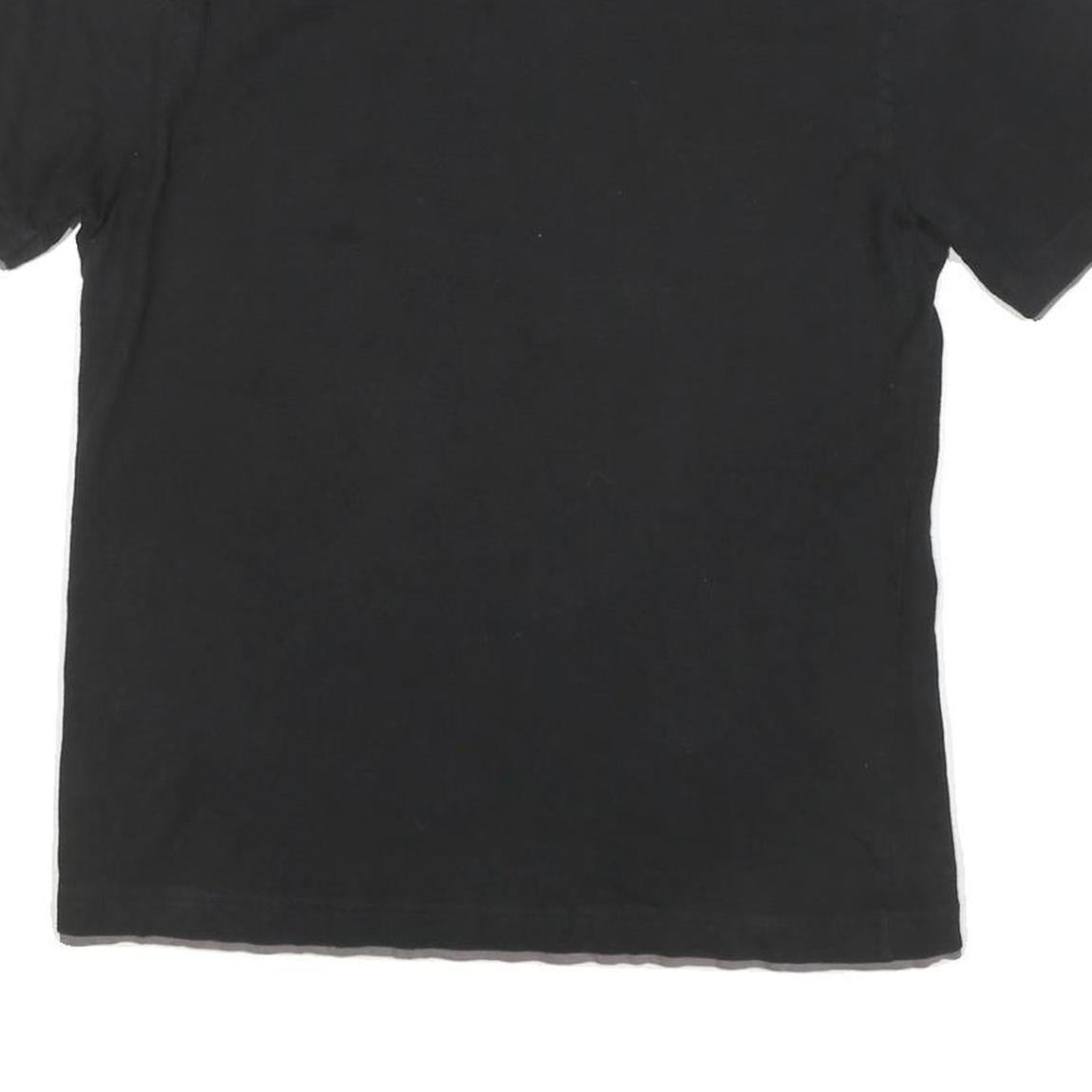 GUESS Mens Black Cotton Blend Graphic T-Shirt M Short Sleeve Henley Neck Casual