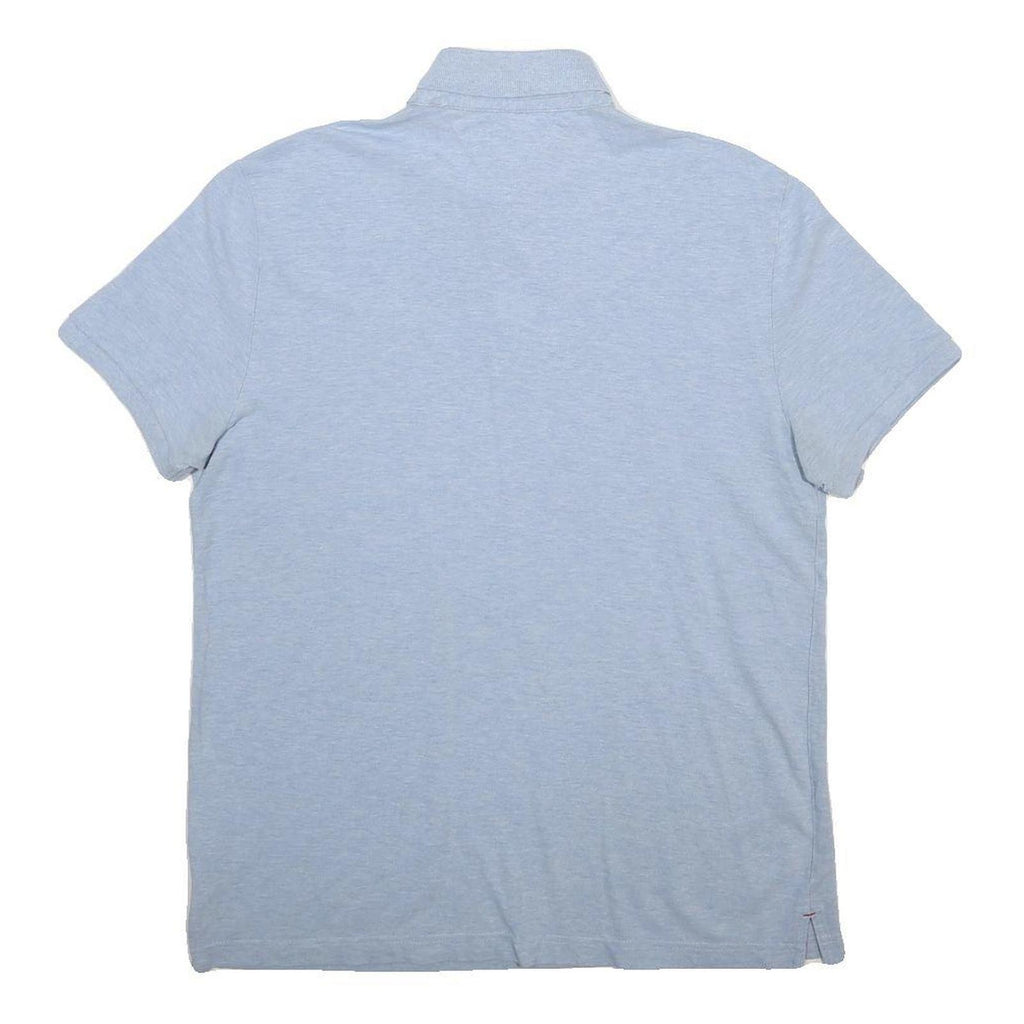 TOMMY HILFIGER Mens Light Blue Polo Shirt Short Sleeve L Cotton Blend Casual