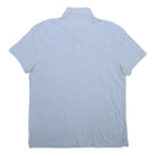 TOMMY HILFIGER Mens Light Blue Polo Shirt Short Sleeve L Cotton Blend Casual