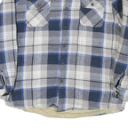 WRANGLER Mens Blue & Grey Check Cotton Blend Shirt L Casual Winter Flannel
